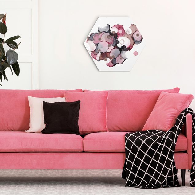 Obrazy do salonu Krople różowego beżu z różowym złotem
