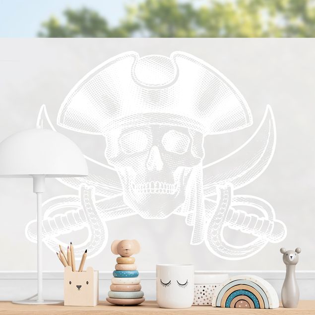 Folia okienna dla dzieci Pirate Logo