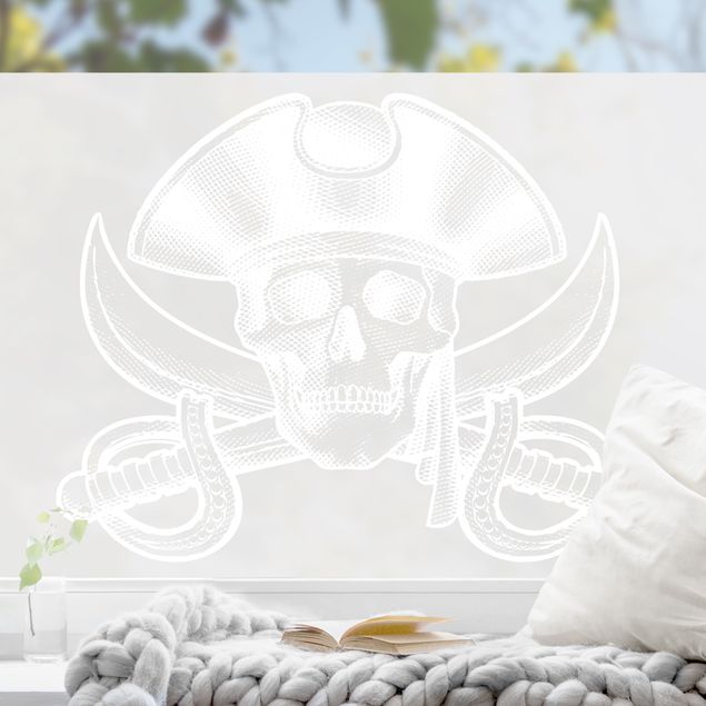 Kolorowa folia okienna Pirate Logo