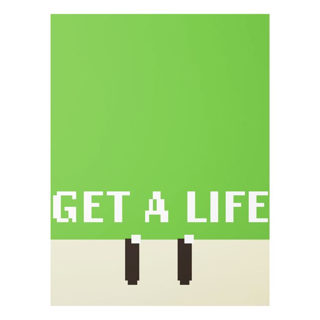 Obrazy z napisami Pixel Text Get A Life In Green