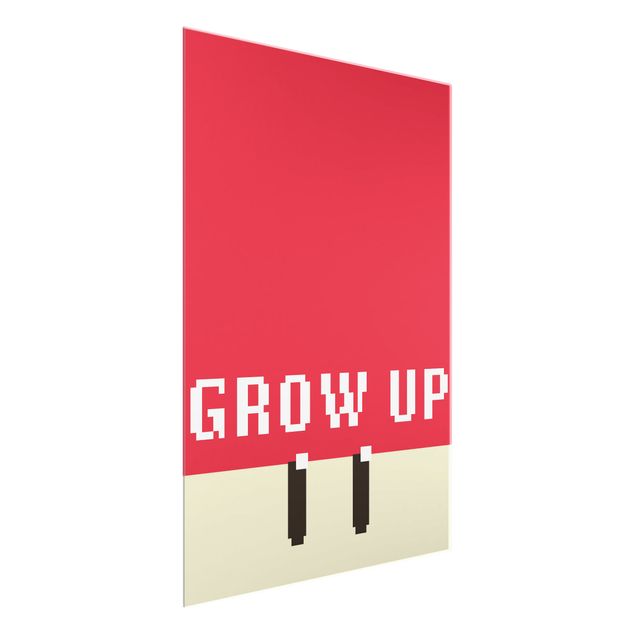 Nowoczesne obrazy Pixel Text Grow Up In Red