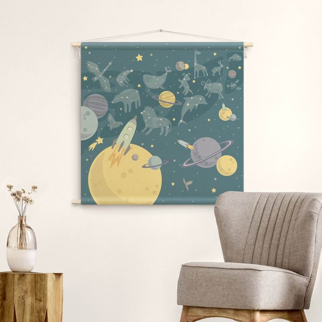 Pokój niemowlęcy Planets With Zodiac And Rockets