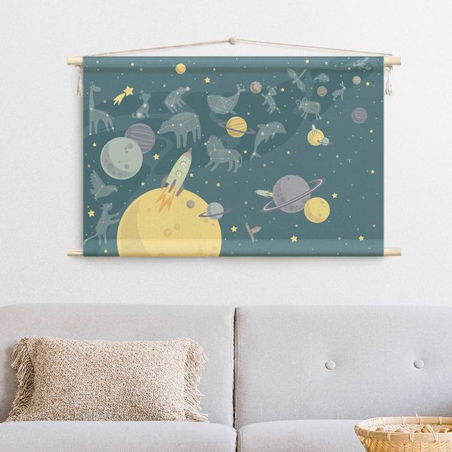 Pokój niemowlęcy Planets With Zodiac And Rockets