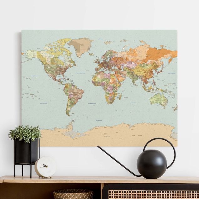 Dekoracja do kuchni Polityczna mapa świata