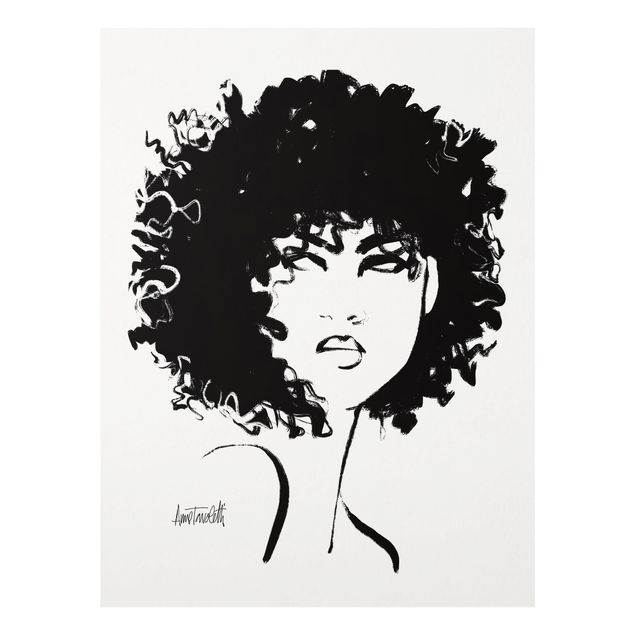 Obrazy nowoczesne Portrait with black brush III