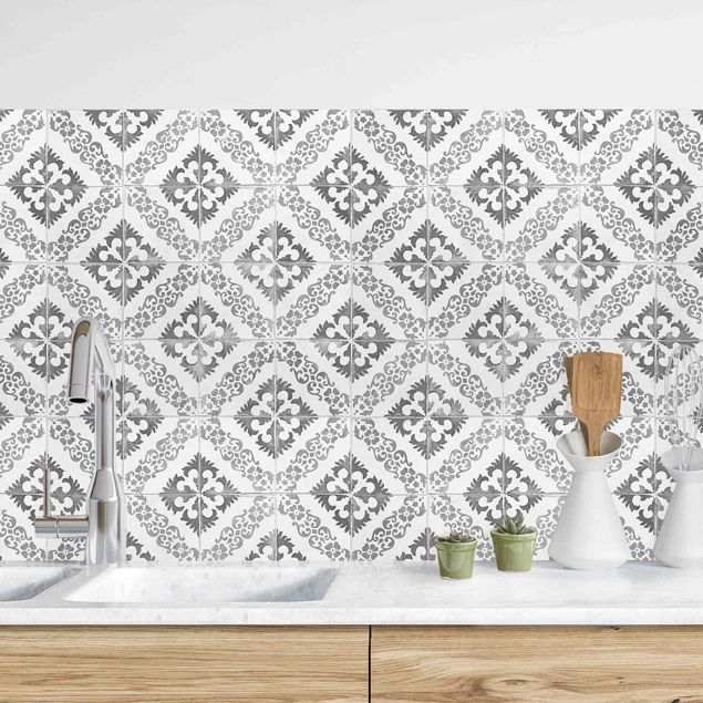 Dekoracja do kuchni Portuguese Vintage Ceramic Tiles - Silves Black And White