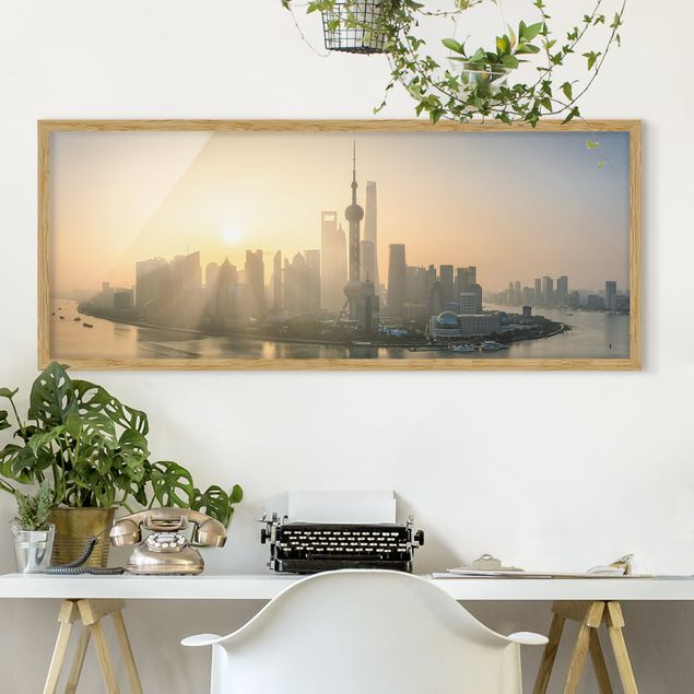 Obrazy w ramie do korytarzu Pudong o wschodzie słońca