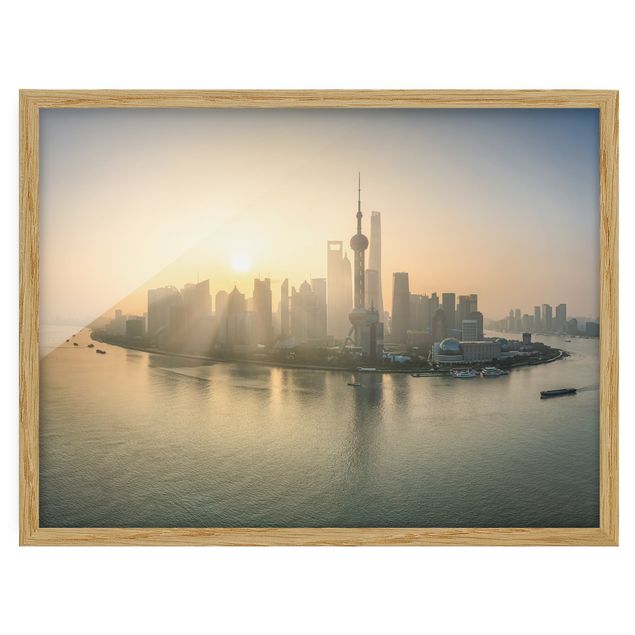 Obrazy w ramie do kuchni Pudong o wschodzie słońca