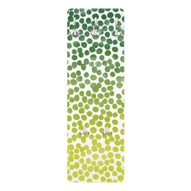 Wieszak ścienny - Wzór w kropki Zielony Żółty - gradient