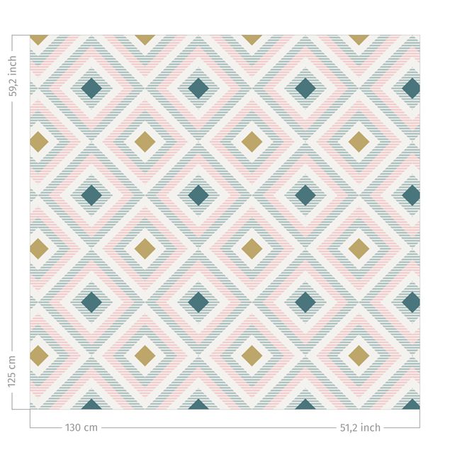 Dekoracja do kuchni Rhombic Pattern With Stripes In Shades Of Pink And Blue