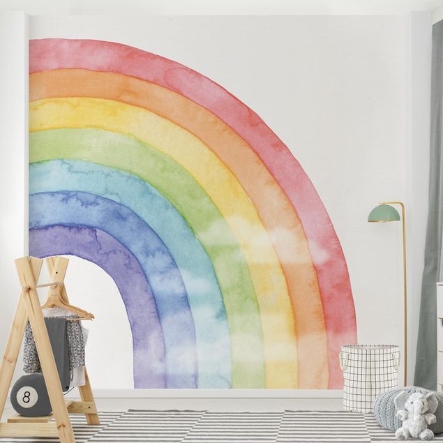 Pokój niemowlęcy i dziecięcy  Rainbow And Clowds Watercolour