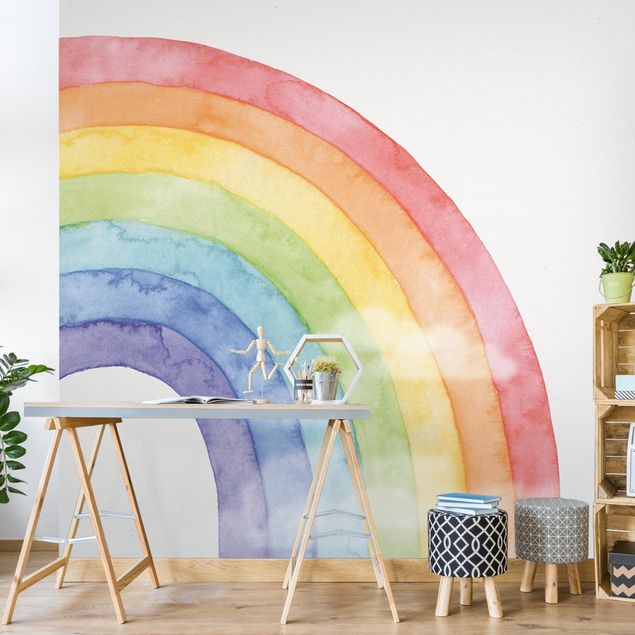 Modne fototapety Rainbow And Clowds Watercolour