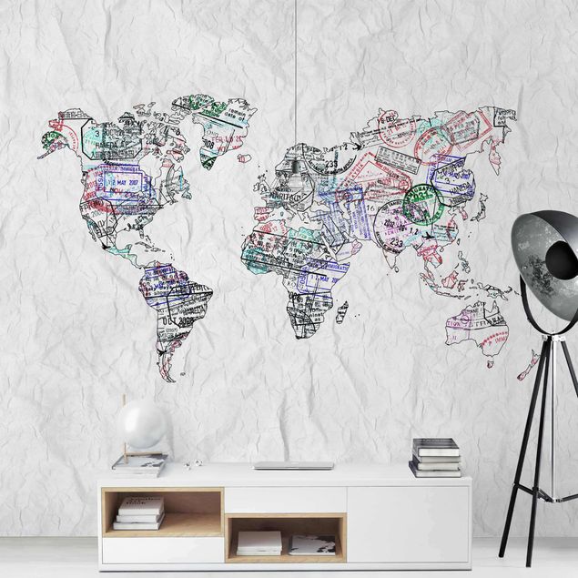 Tapety Mapa świata z pieczątką paszportową