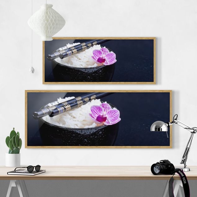 Obrazy nowoczesny Miska na ryż z orchideą