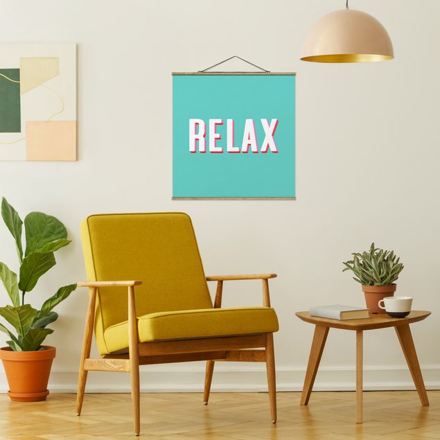 Obrazy nowoczesny Relax Typo na niebiesko