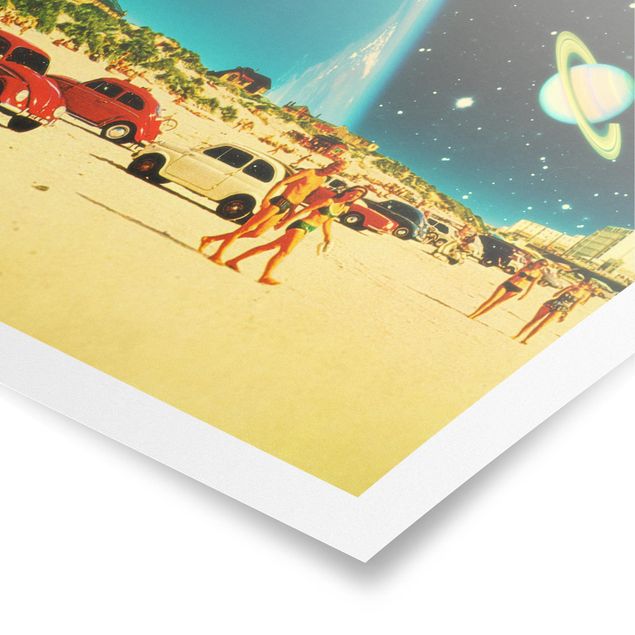 Obrazy samochody Retro Collage - Galactic Beach