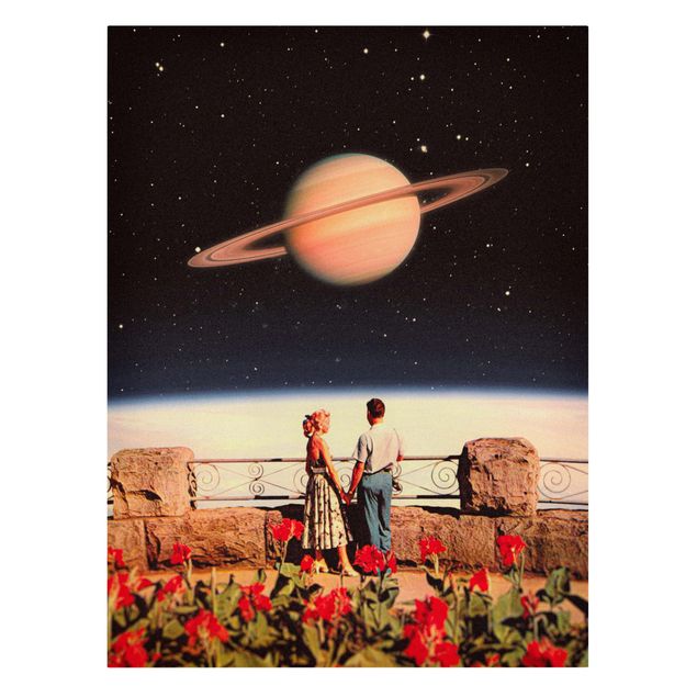 Obrazy portret Retro Collage - Love In Space
