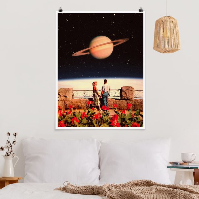 Obrazy do salonu Retro Collage - Love In Space