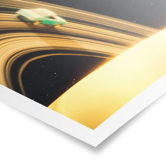 Obraz czarny Retro Collage - Saturn Highway