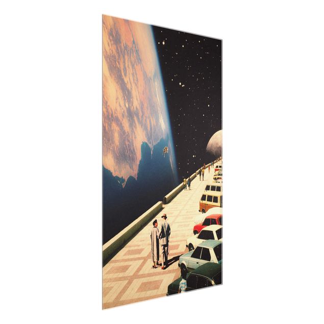 Obrazy do salonu nowoczesne Retro Collage - Boardwalk In Space