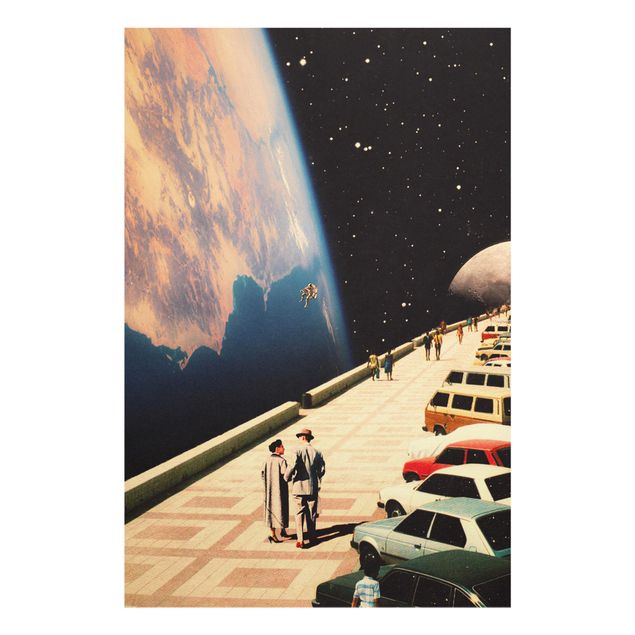 Nowoczesne obrazy Retro Collage - Boardwalk In Space