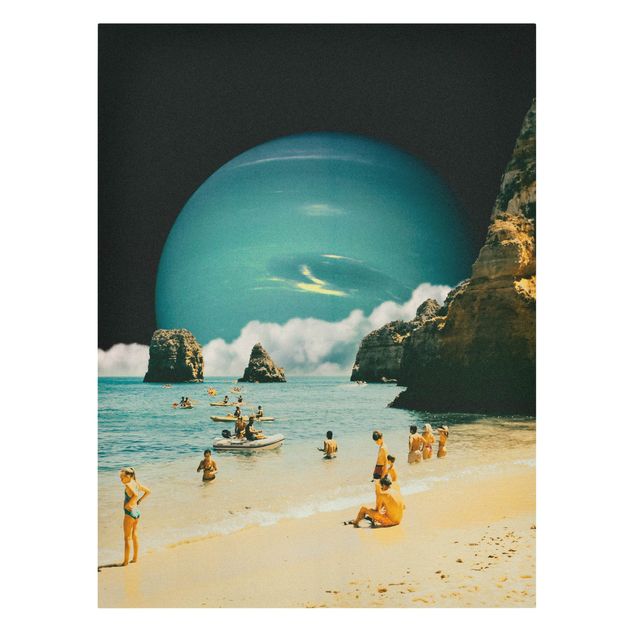 Obrazy morze Retro Collage - Space Beach