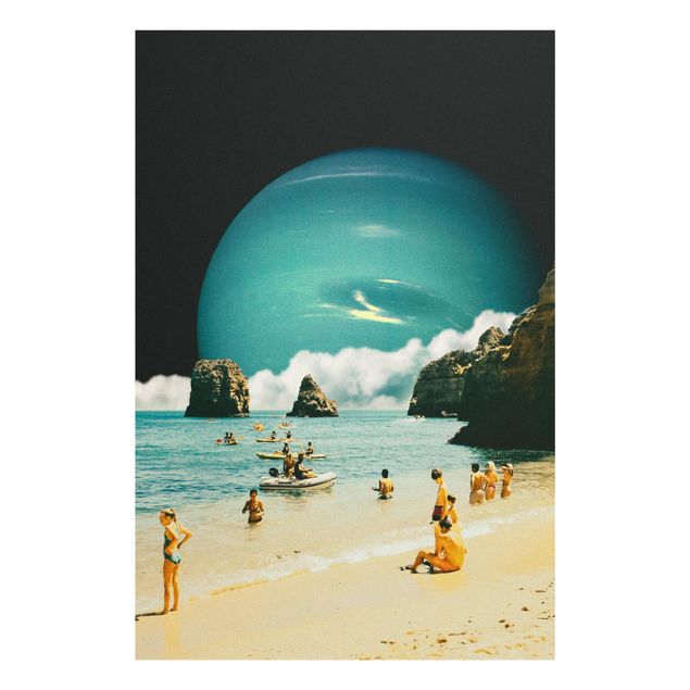 Obrazy na szkle plaża Retro Collage - Space Beach