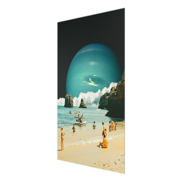 Obrazy do salonu nowoczesne Retro Collage - Space Beach
