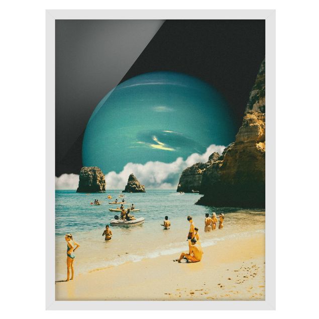 Obrazy w ramie plaża Retro Collage - Space Beach