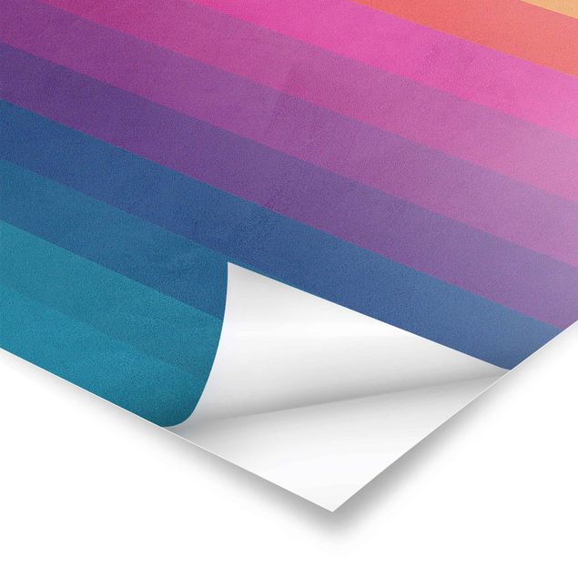 Plakat - Retro Rainbow Stripe