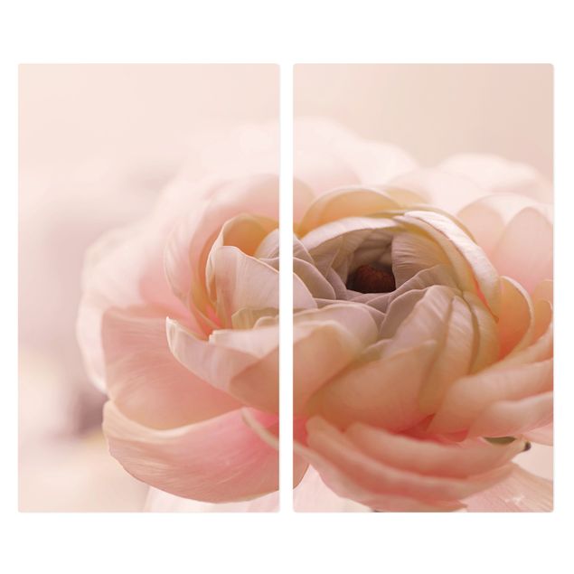 Pokrywa kuchenki - Różowy kwiat w centrum uwagi