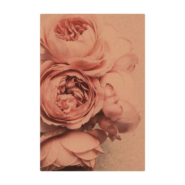 dywan gospodarstwo Kwiaty różowej piwonii Shabby Pastel