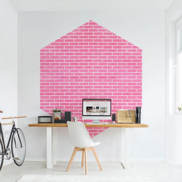Różowa tapeta Pink Brick Wall