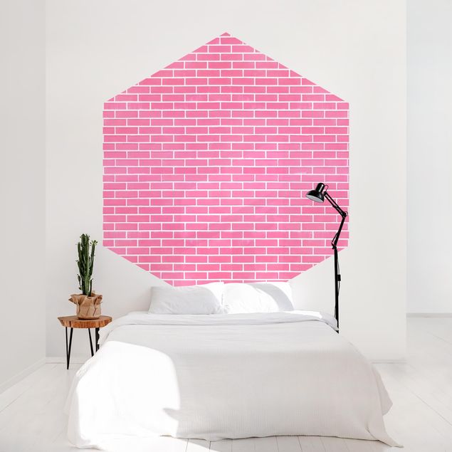 Tapeta kamień 3d Pink Brick Wall
