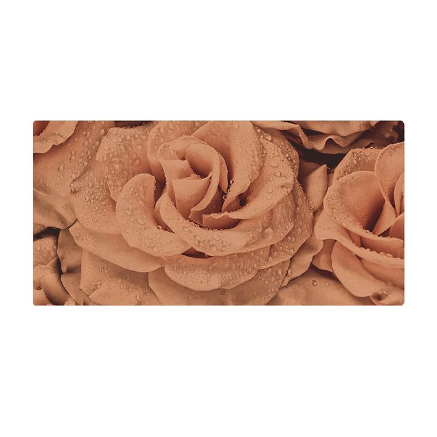 wykładzina natura Róże w sepii z kroplami wody