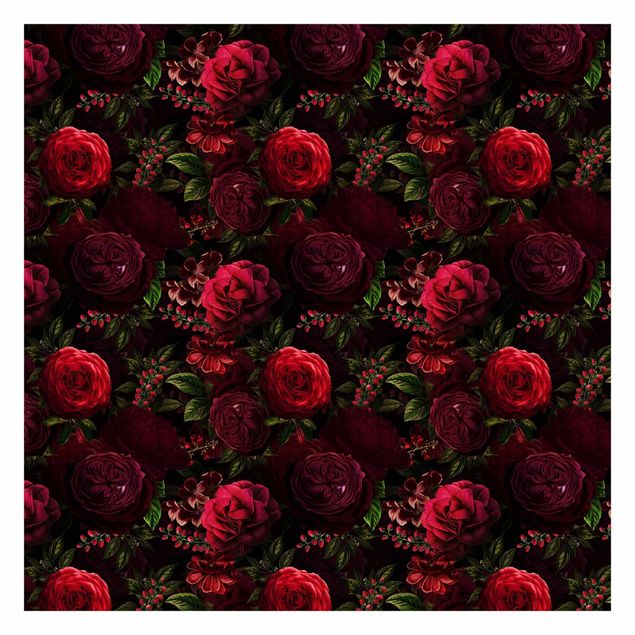 Tapety Czerwone róże na tle czerni
