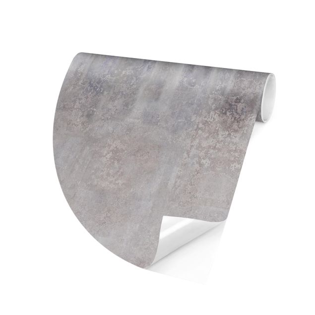 Okrągła tapeta samoprzylepna - Rustic Concrete Pattern Grey