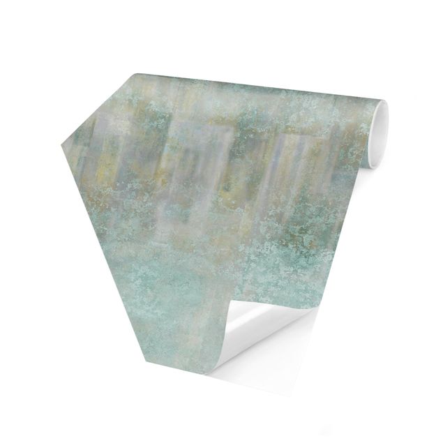 Sześciokątna tapeta samoprzylepna - Rustic Concrete Pattern Mint