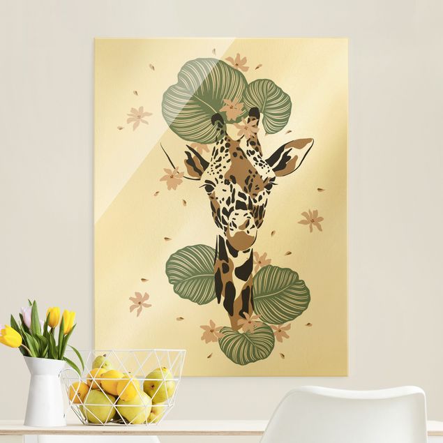 Obraz na szkle - Zwierzęta Safari - Żyrafa portretowa