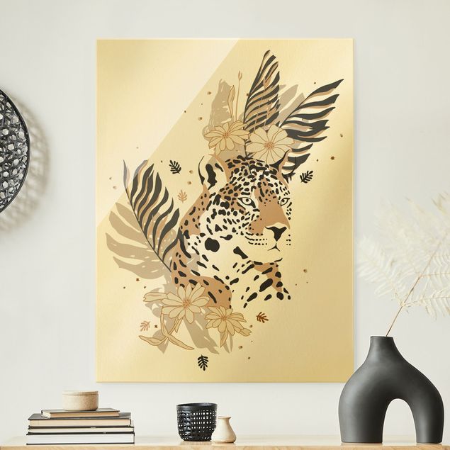Obraz na szkle - Zwierzęta Safari - portret lamparta