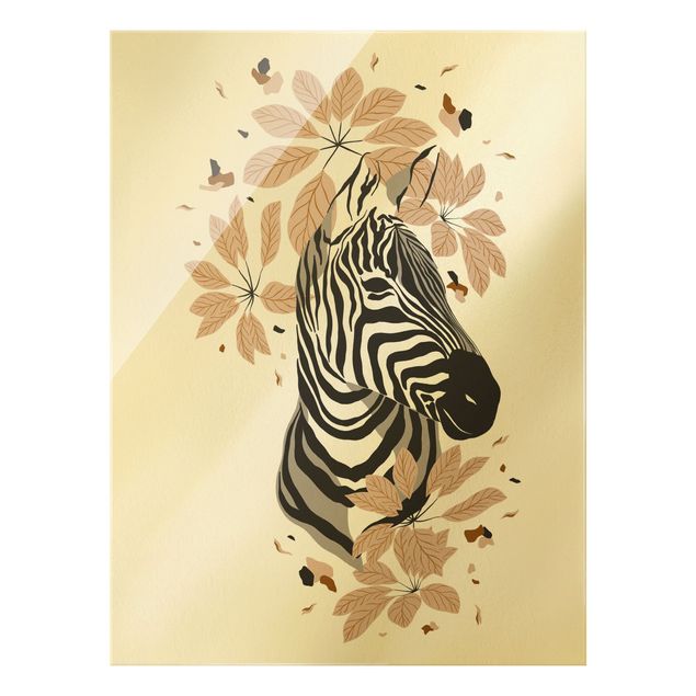 Obraz na szkle - Zwierzęta Safari - Portret zebry