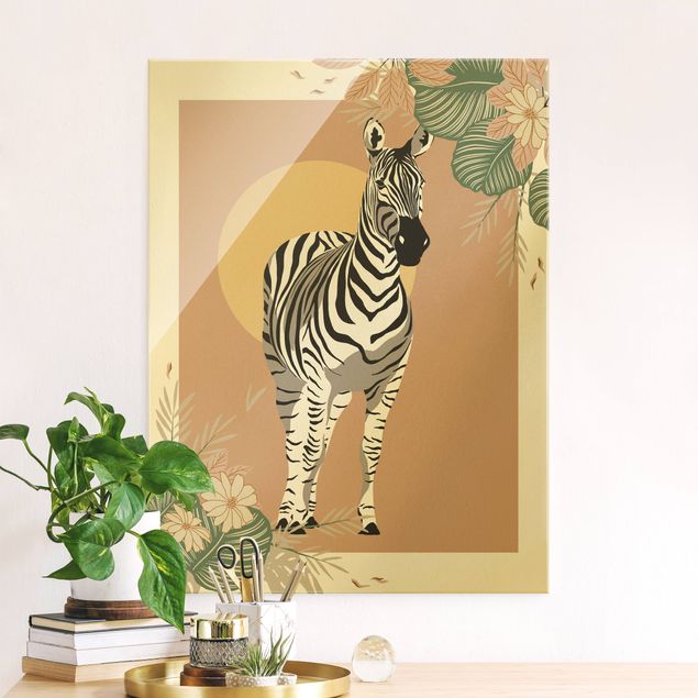 Obrazy na szkle portret Zwierzęta Safari - Zebra