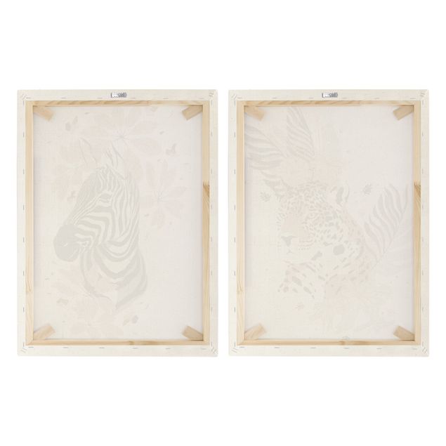 Obrazy drukowane na płótnie Zwierzęta safari - Zebra i lampart