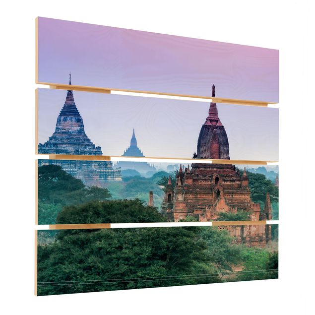 Obraz z drewna - Budynek sakralny w Bagan