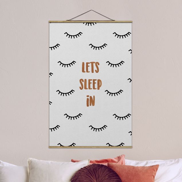Obrazy nowoczesny Cytat z sypialni Lets Sleep In