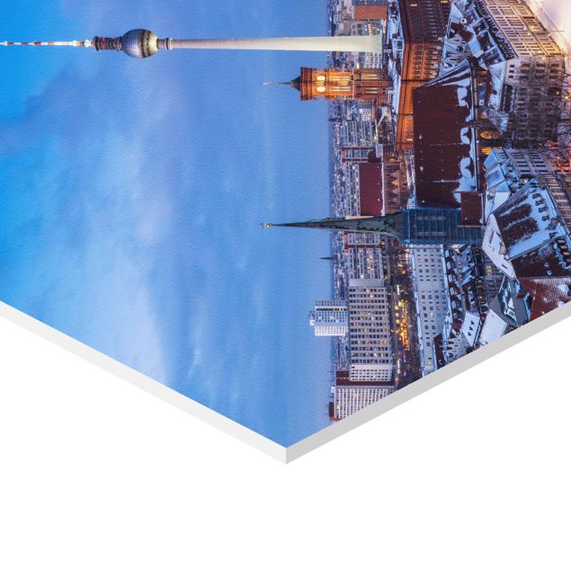Obraz heksagonalny Śnieg w Berlinie