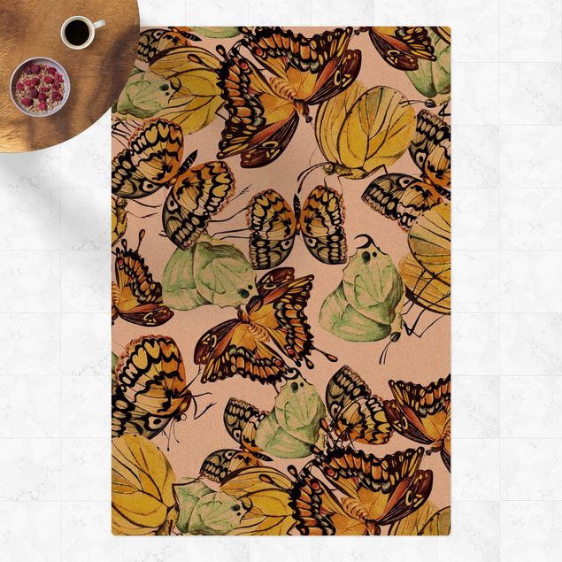 nowoczesny dywan Rój żółtych motyli
