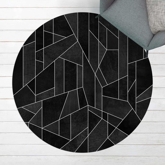 dywan zewnetrzny czarno-biały Geometry Watercolour