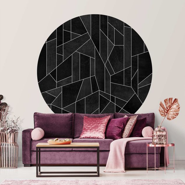 Tapeta wzory geometryczne czarno-biały Geometry Watercolour