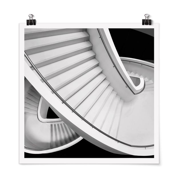 Czarno białe obrazy czarno-biały Staircase Architecture